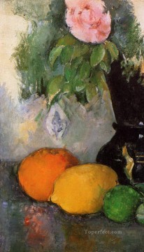 Impressionist Still Life Painting - Flowers and Fruit Paul Cezanne Impressionism still life